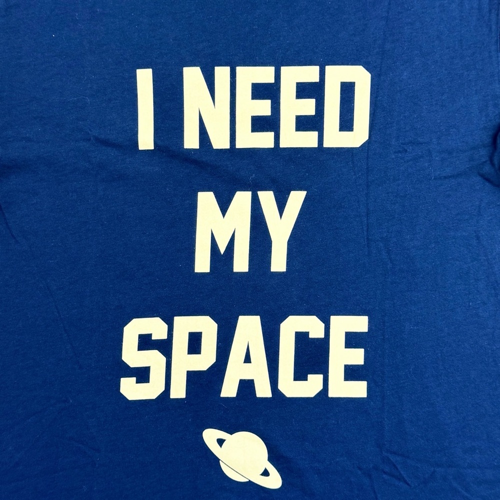 DREAM SCENE 'I Need My Space' 🪐 Graphic Tee in Navy Blue, Juniors Size M (NWT) - Picture 2 of 7